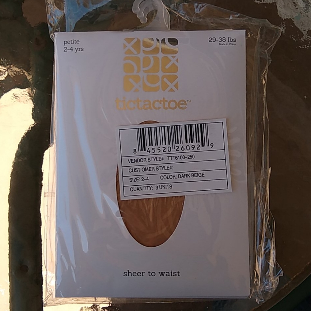 TicTacToe Dark Beige Sheer Tights Petite 3 pack